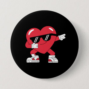 Dabbing Heart Funny Gifts Valentinstag Button