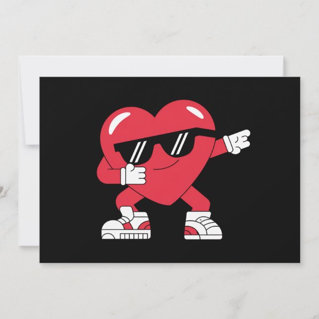 Dabbing Heart Funny Gifts Valentinstag Feiertagskarte (Vorderseite)
