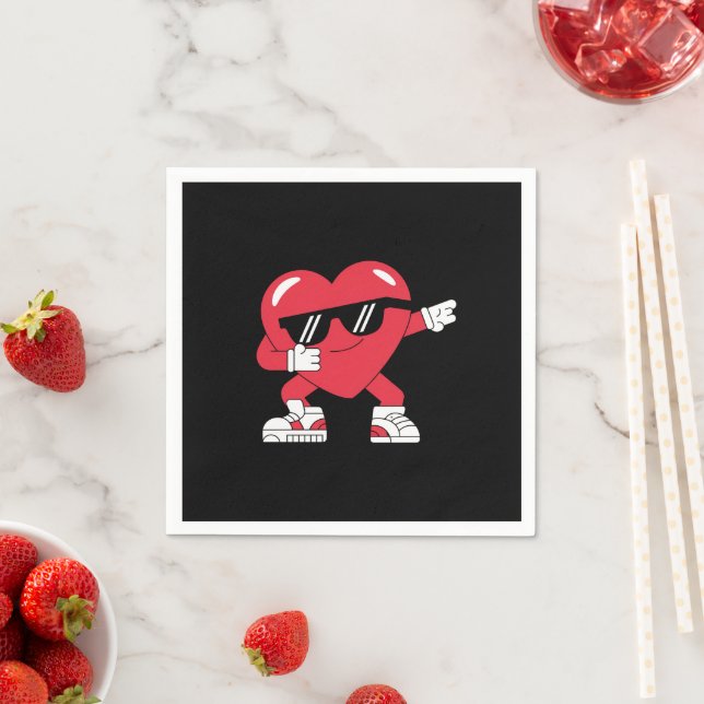Dabbing Heart Funny Gifts Valentinstag Serviette (Beispiel)