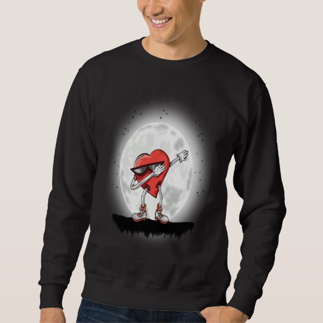 Dabbing Heart Men women Boys Valentines Day Sweatshirt (Vorderseite)