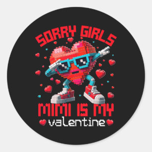 Dabbing Heart Sorry Girls Mimi Valentine Gebäude Runder Aufkleber