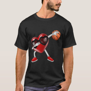 Dabbing Heft Dab Niedlicher Valentinstag Basketbal T-Shirt