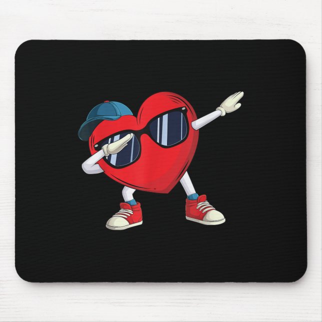 Dabbing Herz ab Cooler Valentinstag Kinder Jungen  Mousepad (Vorne)