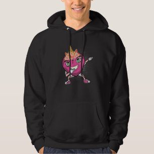 Dabbing Herz Einhorn Blumenkrone Lächeln Liebe Val Hoodie