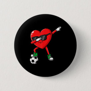 Dabbing Herz Fußball Valentinstag Lustiger Dab Son Button
