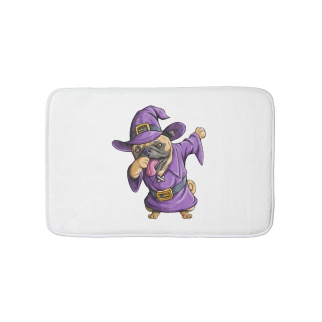 Dabbing Hexe Mops Niedlich Halloween Möpsen Funny  Badematte (Vorderseite)