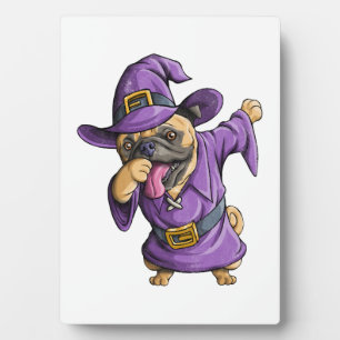 Dabbing Hexen-Mops Süße Halloween-Möpse Lustiger D Fotoplatte