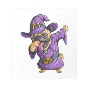 Dabbing Hexen-Mops Süße Halloween-Möpse Lustiger D Notizblock