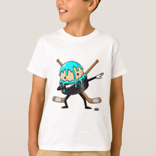 Dabbing Hockey-Puck-Drip-Eiscreme Kinder Jugend Ju T-Shirt