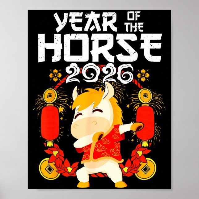 Dabbing Horse Chinese New Year Of The Horse2026  Poster (Vorne)