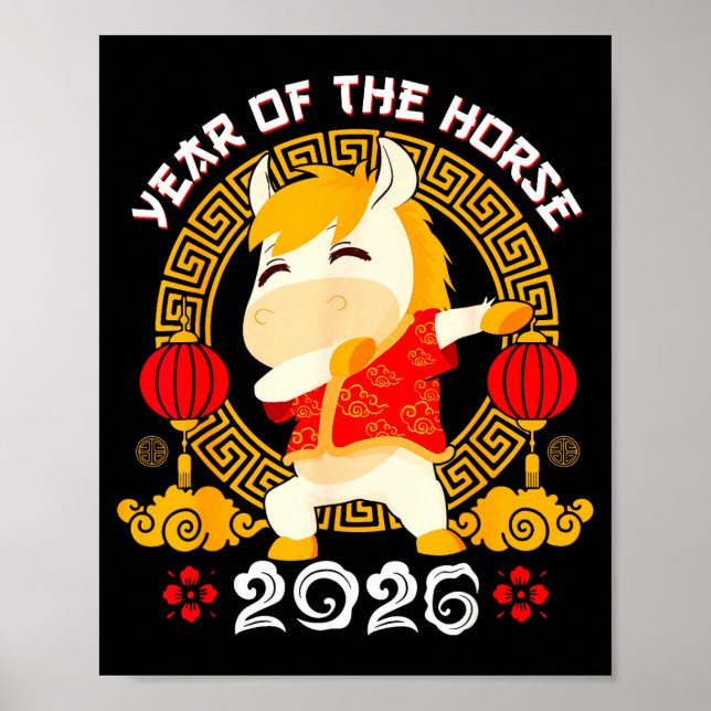 Dabbing Horse Chinese New Year Of The Horse2026  Poster (Vorne)