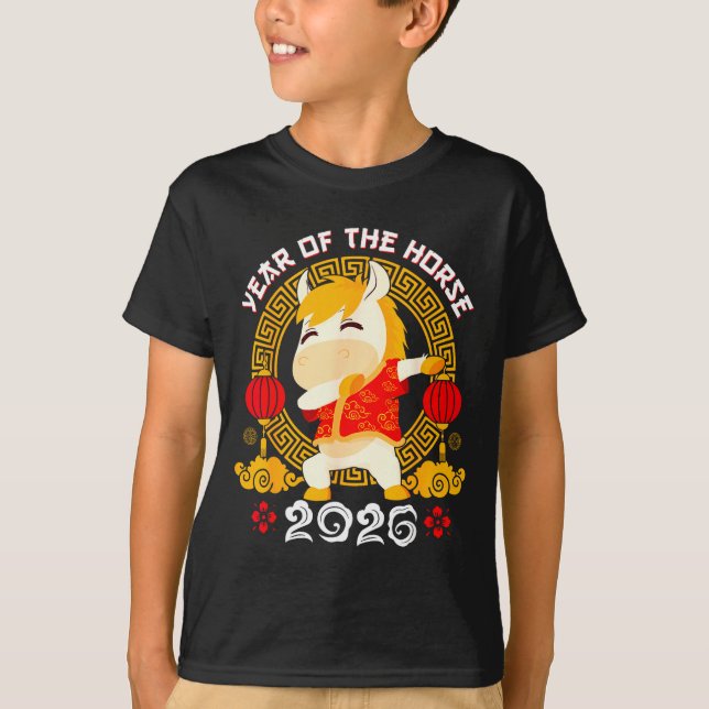 Dabbing Horse Chinese New Year Of The Horse2026  T-Shirt (Vorderseite)