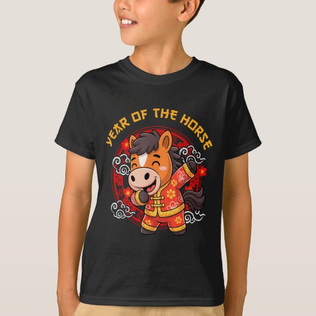Dabbing Horse Chinese New Year Of The Horse2026  T-Shirt (Vorderseite)