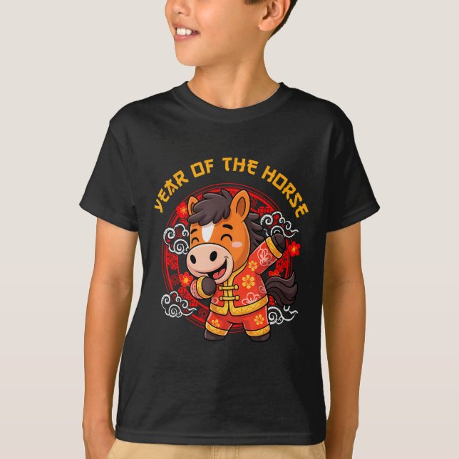 Dabbing Horse Chinese New Year Of The Horse2026  T-Shirt (Vorderseite)