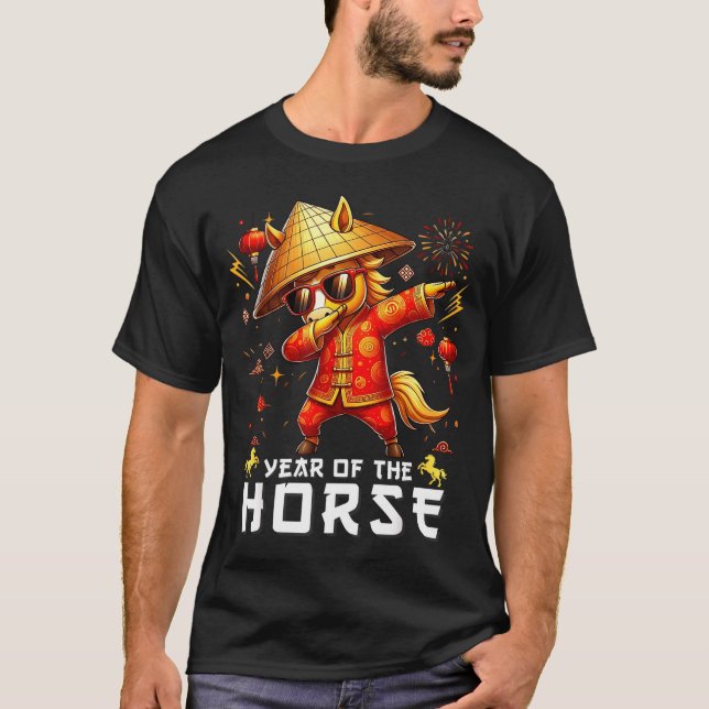 Dabbing Horse Lunar Chinese New Year Of The Horse  T-Shirt (Vorderseite)