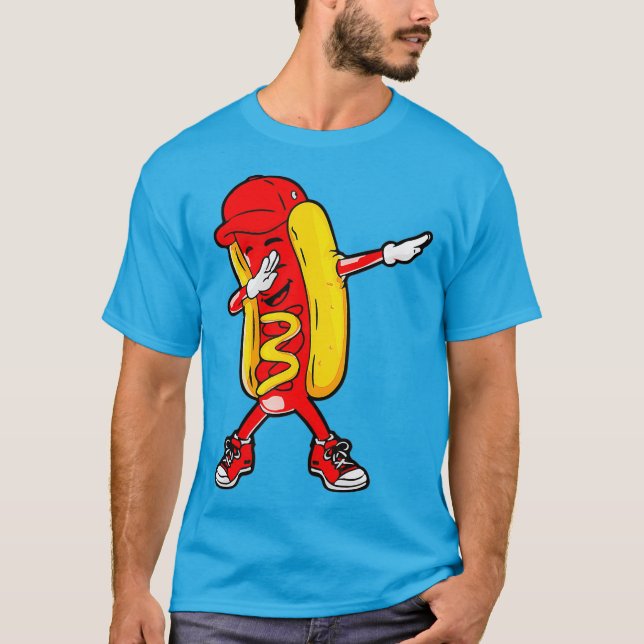 Dabbing Hot Dog Hip Hop Dab Tanz Funny T-Shirt (Vorderseite)