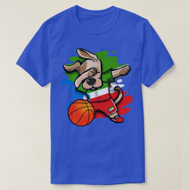 Dabbing Hund Äquatorale Guinea Basketball Fans Jer T-Shirt (Design vorne)