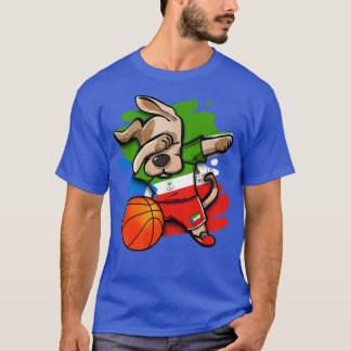 Dabbing Hund Äquatorale Guinea Basketball Fans Jer T-Shirt