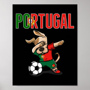 Dabbing Hund Portugal Fußballfans Trikot Portugies Poster