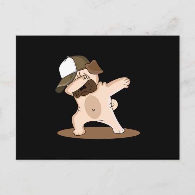 Dabbing Hunde Liebe Coole Kinder Geschenk Idee Postkarte (Vorderseite)