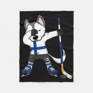 Dabbing Husky Finnland Eishockey-Fans Jersey Win Fleecedecke