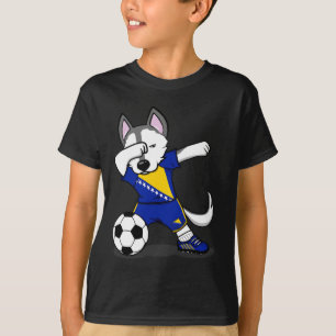 Dabbing Husky Hund Bosnien und Herzegowina Fußball T-Shirt