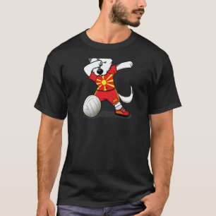 Dabbing Husky Mazedonien Volleyball Fans Mazedoni T-Shirt