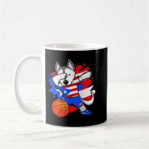 Dabbing Husky Puerto Rico Basketball Fans Jersey S Kaffeetasse