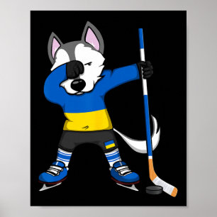 Dabbing Husky Ukraine Eishockeyfans Jersey Winter Poster
