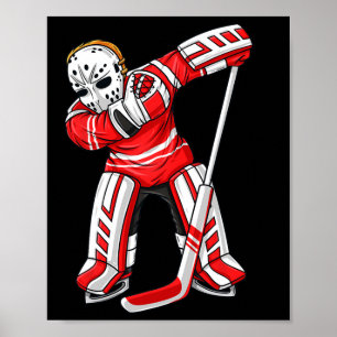 Dabbing Ice Hockey Player Fun Boys Girls Kinder ab Poster