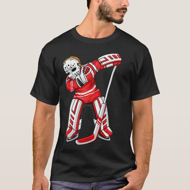 Dabbing Ice Hockey Player Funny Boys Girls Kids Da T-Shirt (Vorderseite)