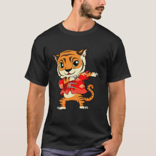 Dabbing Jahr der Tiger glücklich Chinesen Neujahr T-Shirt