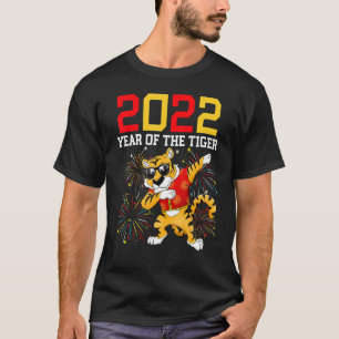 Dabbing Jahr der Tiger glücklich Chinesen Neujahr T-Shirt
