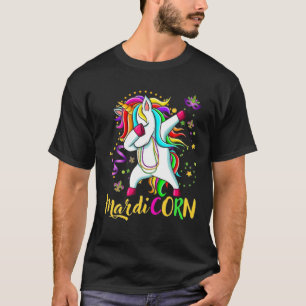 Dabbing Jester Unicorn Mardi Gras , Kinder Girls T-Shirt