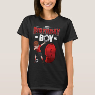 Dabbing Junge 9 Jahre alt Fußball Player 9. Geburt T-Shirt