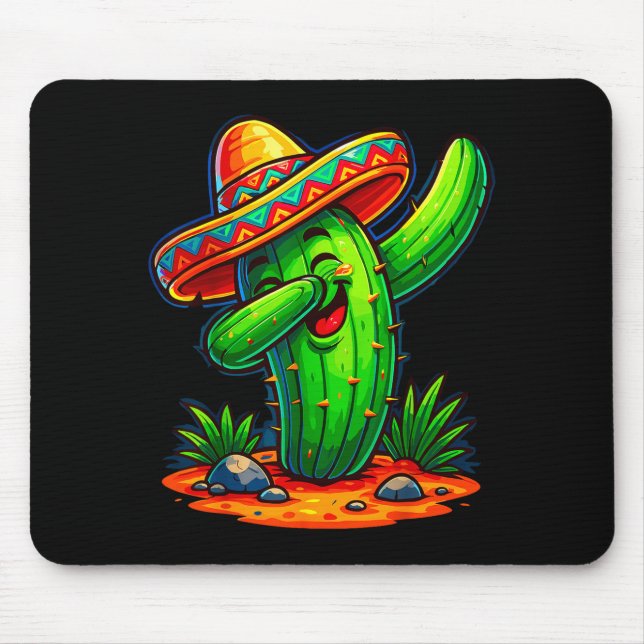 Dabbing Kaktus Cinco de Mayo mexikanisch  Mousepad (Vorne)