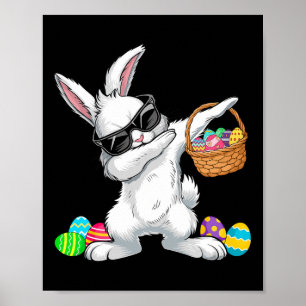 Dabbing Kaninchen Ostertag Eier Sket Jungen Kinder Poster