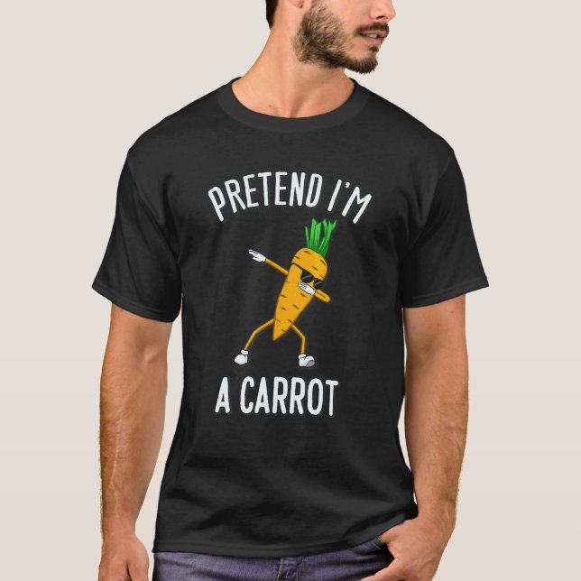 Dabbing Karotte Gemüse Botaniker Veganer T-Shirt (Vorderseite)