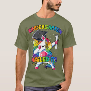 Dabbing Kindergarten Unicorn Graduation Class T-Shirt
