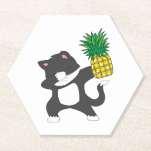Dabbing Kitty Katze Ananas Aloha Strand Hawaiian Untersetzer