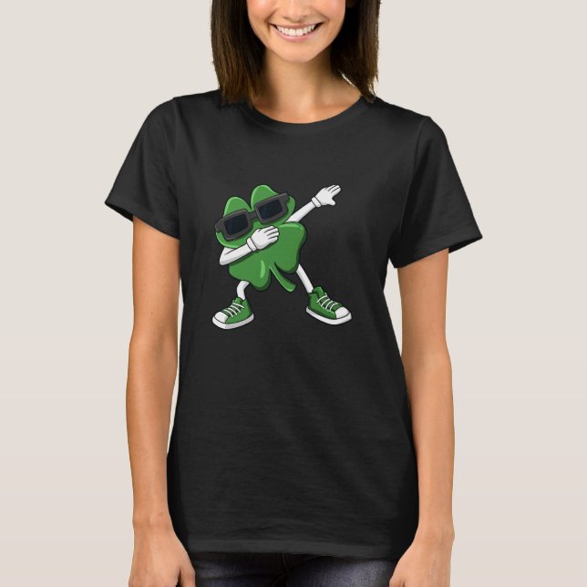 Dabbing Kleeblatt St Patrick's Day Boys Girls Kind T-Shirt (Vorderseite)