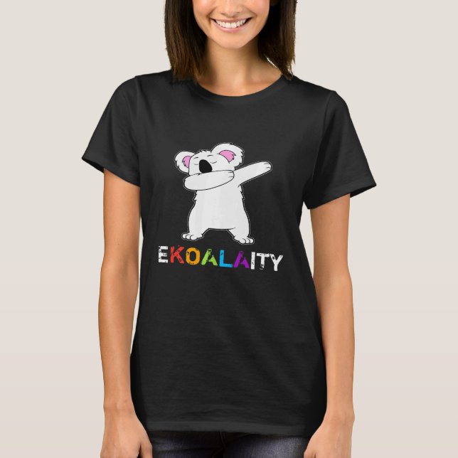 Dabbing Koala Bear Gay Lesbian Pride Rainbow Ekoal T-Shirt (Vorderseite)