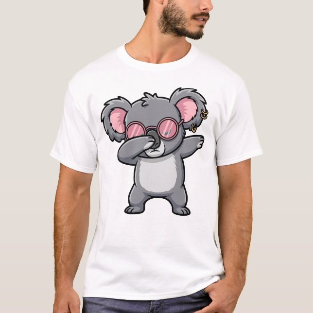 Dabbing Koala Funny Cute Dab Dance T-Shirt (Vorderseite)