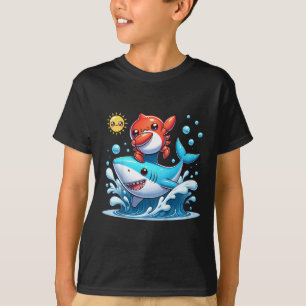 Dabbing-Krabbe surft auf Hai reitend Ozeanwelle So T-Shirt