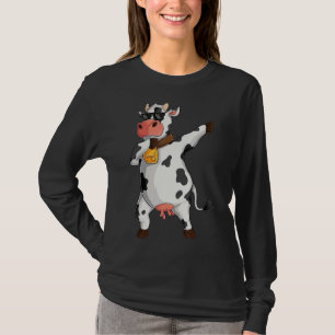 Dabbing Kuh Landwirtschaft Kuh Mädchen Frauen Jung T-Shirt