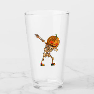Dabbing Kürbis - Grusel Skelett Kostüm - Lustiger  Glas