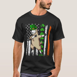 Dabbing Lama Leprechaun Hut Amerikanische Flagge S T-Shirt