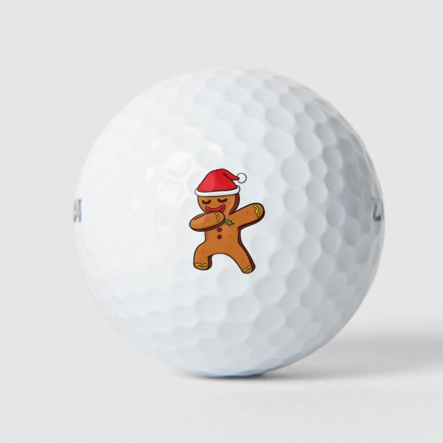 Dabbing Lebkuchen Mann Backen Weihnachten Weihnach Golfball (Vorderseite)