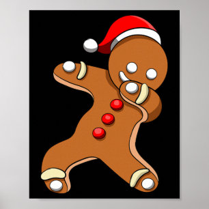 Dabbing Lebkuchenmann Weihnachten Sommer Junge Chr Poster