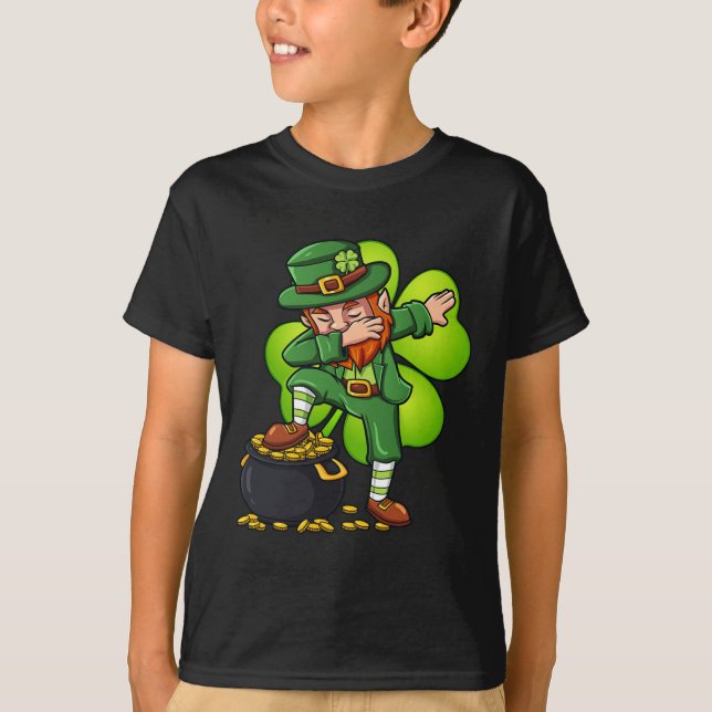 Dabbing Leprechaun am Tag des Hl. Patrick T-Shirt (Vorderseite)